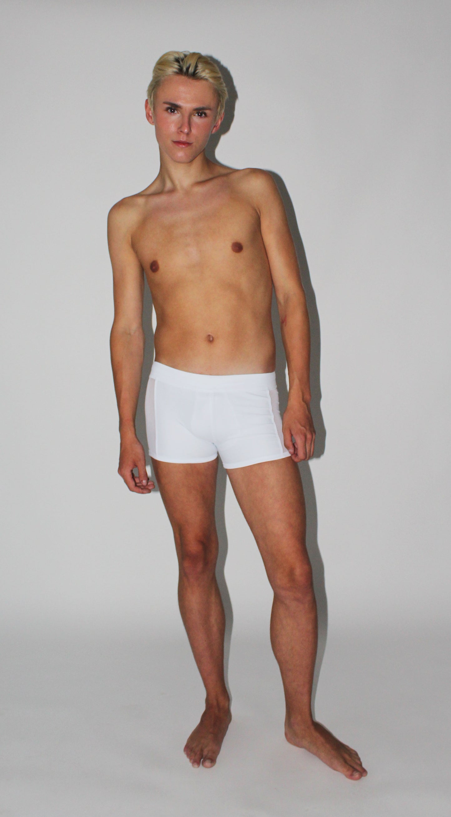 JAXCON WHITE MESH SWIM TRUNKS